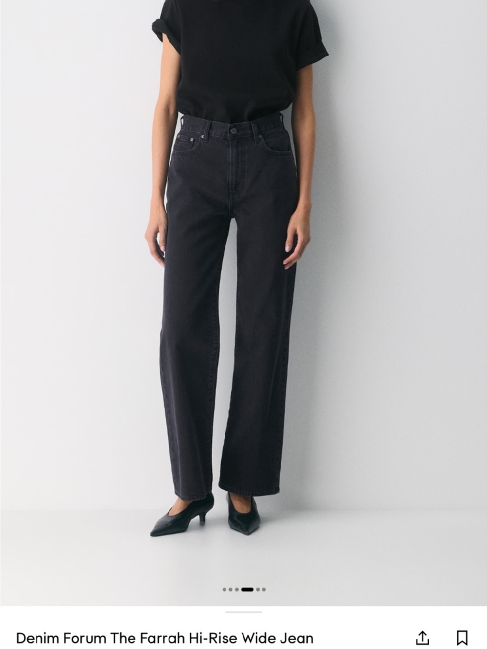 Denim Forum Farrah High-Rise Wide Leg Jeans in Black